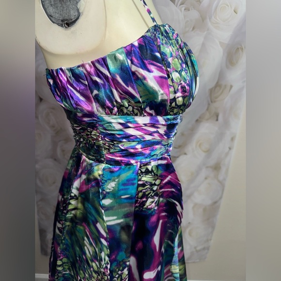 Steppin out Vintage high low party dress size7/8 Multi color - Picture 9 of 13